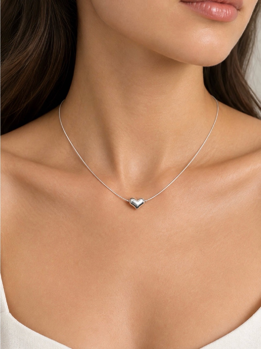 Sterling Silver Heart Pendant Necklace